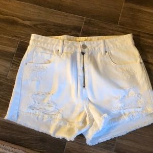 Denim High Rise  Shorts